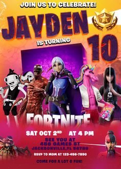 the poster for jayden is turning 10 on oct 2nd at 4pm pst