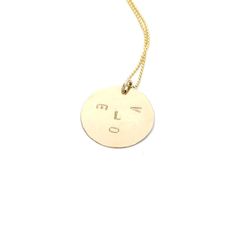 Love Face Necklace Everyday Stamped Round Disc Charm Necklaces, Everyday Stamped Round Disc Charm Necklace, Everyday Hammered Round Disc Coin Necklace, Everyday Round Pendant Necklace, Handmade Everyday Round Disc Necklace, Everyday Hand Stamped Medallion Necklace, Minimalist Stamped Round Disc Necklaces, Everyday Coin Pendant Medallion Necklace, Everyday Medallion Necklace With Coin Pendant