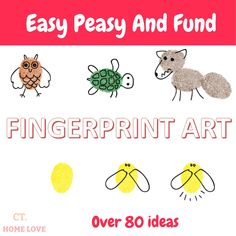 an easy and fun fingerprint art activity for kids to learn how to draw animals