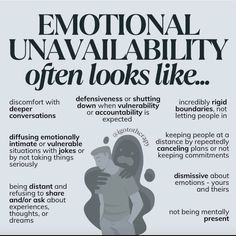 Emotional Availability, Good Therapist, Emotional Unavailability, Emotionally Available, Go To Therapy, Mental Health Facts, Emotionally Unavailable, Personal Improvement, Emotional Awareness