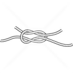 a drawing of a rope with two ends tied in the same direction on a white background