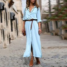 Voguable New Hot Fashion Button Long Dress Elegant Women Dresses Casua – voguable Winter Sweaters Oversized, Black Slim Dress, Women Dresses Casual, Casual Work Dress, Long Dress Elegant, Bathing Suit Dress, Long Dresses Elegant, Velvet Sweater, Sweater Vest Women