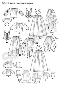 Simplicity Sewing Pattern 5582 P5 Misses Costumes: Amazon.co.uk: Kitchen & Home Clothing Sewing Patterns, Ren Faire Costume, Costume Sewing, Medieval Clothes, Costume Sewing Patterns, Sew Ins, Medieval Costume, Costume Patterns, Medieval Clothing