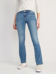 Mid-Rise Kicker Boot-Cut Jeans for Women | Old Navy Kickers Boots, Jeans Fits, Petite Shorts, Winter Jeans, Perfect Jeans, Jeans For Women, Old Navy Women, Mid Rise Jeans, Washed Jeans