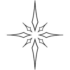 a snowflake that is drawn in black ink on a white background, it looks like the shape of a star