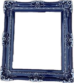 an ornate blue frame on a white background