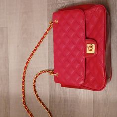 This Red Quilted Leather Bag Is Absolutely Stunning. It Has A Red Chain Shoulder Strap. It Has A Red Satin Interior. It Has Never Been Used. Nwot. Classic Red Shoulder Bag With Chain Strap, Vintage Red Shoulder Bag For Daily Use, Vintage Red Shoulder Bag For Shopping, Red Vintage Shoulder Bag For Shopping, Vintage Red Crossbody Shoulder Bag, Red Vintage Shoulder Bag With Gold-tone Hardware, Vintage Red Shoulder Bag With Detachable Strap, Classic Red Bag With Chain Strap, Red Satchel Shoulder Bag With Chain Strap