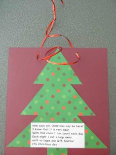 an origami christmas card with a tree on it