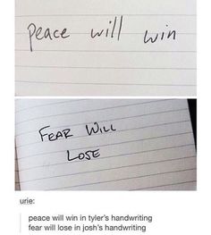 two pictures one with writing and the other with handwriting