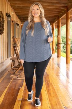 Our ALL NEW Slouchy is here!!! This Indy Blue cableknit tunic has a flattering CURVED hem, our signature dolman sleeves and long loose fit! This tunic is going to be your new go-to piece for the Fall and Winter or any time of year, really! It is seriously the softest material ever, and the neutral color makes it SO easy to style! Pair it with leggings, skinnies, booties, flats, a scarf, some glam accessories...seriously the opportunities are endless!! This comfy, cute beauty is a no-brainer!! 97 Oversized Cable Knit Tops For Layering, Cozy Cable Knit Tops For Loungewear, Relaxed Fit Cable Knit Top For Layering, Cable Knit Tops For Layering With Relaxed Fit, Plus Size Legging Outfits, Indy Blue, Glam Accessories, Plus Size Leggings, Mid Size