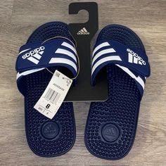 Adidas Adult Unisex Adissage Sandal Run Dark Blue/White/Dark Blue F35579 Size 8 Blue Closed Toe Slippers For Summer, Blue Non-slip Slip-on Sandals, Non-slip Blue Slip-on Sandals, Blue Beach Slippers With Rubber Sole, Comfortable Slip-resistant Blue Sandals, Blue Slip-on Slippers With Removable Insole, Blue Sports Sandals With Slip-resistant Sole, Blue Slip-resistant Sports Sandals, Blue Slip-resistant Sandals For Sports