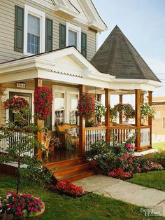 the instagram page shows an image of a house with flowers on it