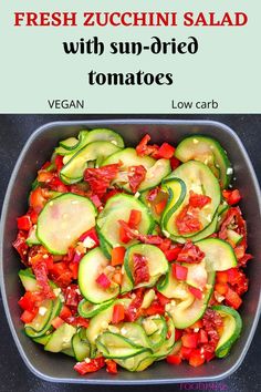 fresh zucchini salad with sun - dried tomatoes