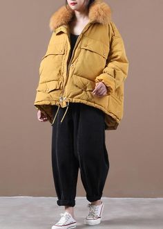 2020 plus size down jacket coats yellow faux fur collar drawstring duck down coat

 Materials used: cotton blended,  goose down

Measurement:One size fits all for this item. Please make sure your size doesn't exceed this size: BUST-160cm   
   
length front 63cm / 24.57"
length back 73cm / 28.47"
Shoulder 60cm / 23.4"
Sleeve length 53cm / 20.67"
Armhole 46cm / 17.94"
bust 160cm / 62.4"
Waist 168cm / 65.52"
Cuff 34cm / 13.26"



We ship worldwide.

Tracking numbers provided for all orders.