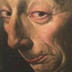 a close up of a painting of an old man's face