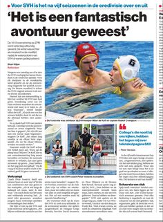 the front page of an article about water sports in germany, with two men and one woman