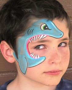 Makeup Party Ideas For Kids Painting Tutorials 23+ Ideas Shark Face Paint, Mermaid Face Paint, Animal Face Paintings, Girl Face Painting, Festival Face