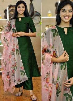 Plain Kurta With Printed Dupatta, Plain Kurti With Printed Dupatta, Plain Kurti With Dupatta, Pink Silk Kurti Designs, Straight Pant And Kurthi, Plain Cotton Kurti Designs For Stitching, Plain Green Kurti Design, Straight Long Kurti Designs Party Wear, Straight Kurti Designs Party Wear