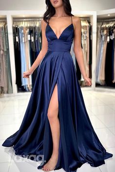 Prom Dress With Pockets, Best Formal Dresses, Sweep Train Prom Dress, Formal Prom Dresses Long, Homecoming Formal Dresses, Prom Dress Inspo, Formal Prom Dress, Prom Dresses With Pockets, Spaghetti Strap Prom Dress