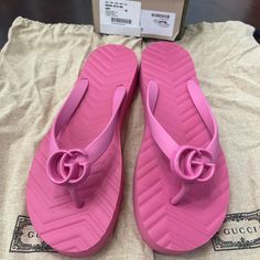 Brand New With Complete Packaging Hot Pink Gucci Gg Marmont Sandals . Super Cute . Made In Italy Size 38 European Gucci Cushioned Sandals, Pink Gucci Sandals, Spring Pink Gucci Heels, Pink Gucci Slides, Pink Gucci Slip-on Sandals, Gucci Open-toe Sandals With Padded Heel, Gucci Marmont, Gucci Gg Marmont, Gg Marmont