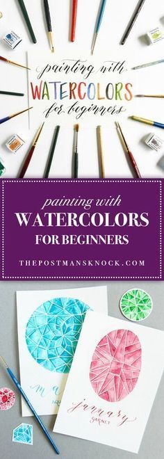 watercolors for beginners with the title overlay