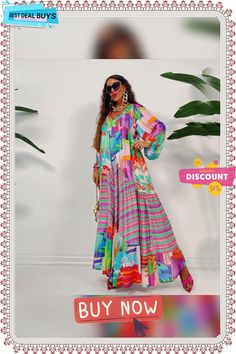 Oversized V-neck Printed Painted Retro Pleated Long Sleeve Loose Dress Color Pick, Loose Dress, Types Of Skirts, Long Skirt, Pleated Skirt, Sleeve Styles, Puff Sleeve, Sleeve Length, V Neck