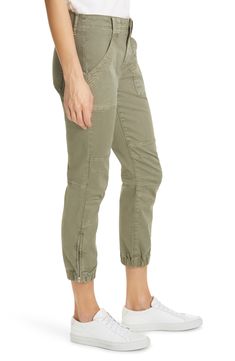 Keep your style casual-cool in slim-leg moto pants sewn with patch pockets and trapunto stitching for a subtle '70s vibe. Style Name:Frame Trapunto Stitch Cuffed Moto Pants. Style Number: 6110186. Spring Trendy Cargo Pants For Elevated Casual Look, Trendy Fall Cargo Pants For Elevated Casual Wear, Fall Relaxed Fit Cargo Pants With Cuffed Ankles, Moto Pants, Name Frame, Pants Style, 70s Inspired, Slim Leg, Back Patch