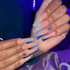 20 French Tip Coffin Nail Designs You'll Love Beautiful Dawn Designs White And Gold Nails Square, Blue White And Gold Nails, Gold Nails Square, French Tip Coffin, White And Gold Nails, Blue French Tip, Colored French Tips, Natural Nail Art, French Tip Nail Designs