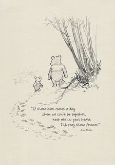 a winnie the pooh quote on a white frame