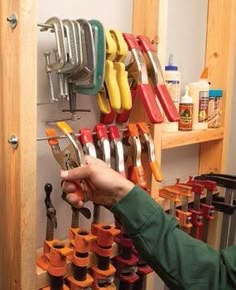 a man is working with many different tools