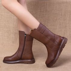 Kleo Women's Boots | Ultrasellershoes.com – Ultra Seller Shoes Casual Mid-calf Leather Boots, Leather Boots For Winter, Casual Wide Calf Mid-calf Leather Boots, Casual Wide Calf Leather Mid-calf Boots, Casual Leather Mid-calf Boots For Spring, Spring Leather Mid-calf Martin Boots, Casual Brown Mid-calf Faux Leather Boots, Casual Leather Mid-calf Boots, Casual Brown Mid-calf Boots In Faux Leather