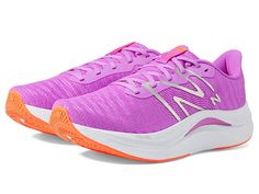 New Balance FuelCell Propel v4 - Women's Shoes : Cosmic Rose/White : Predecessor: FuelCell Propel v3 New and experienced runners alike will appreciate the underfoot ride and innovative technology packed into the New Balance FuelCell Propel v4. Featuring a thick FuelCell midsole combined with a TPU plate, this running shoe is designed to maximize comfort and traction to help keep you moving at top speeds. Textile and synthetic upper. Removable textile insole. Textile lining. Round toe. Lace closu Pink Low-top Trail Running Shoes With Arch Support, New Balance Running Shoes With Arch Support For Marathon, Pink Trail Running Shoes With Arch Support For Sports, New Balance Running Shoes With Gel Cushioning, New Balance Running Shoes With Gel Cushioning For Marathon, New Balance Sneakers With Boost Midsole For Workout, New Balance Functional Running Shoes With Gel Cushioning, New Balance Dynamic Trail Running Shoes For Training, New Balance Trail Running Shoes For Training