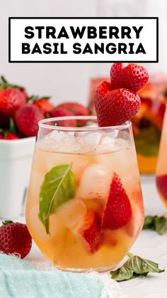 Make this refreshing Strawberry and Basil Sangria for your next summer party! I know most people are used to the flavor combination of tomatoes and basil, but what about strawberries and basil? Add in some wine, and you have the perfect match! Strawberry Basil Sangria, Basil Sangria, Easter Drink, Strawberry Sangria, Easter Cocktails, Springtime Recipes, Strawberry Basil