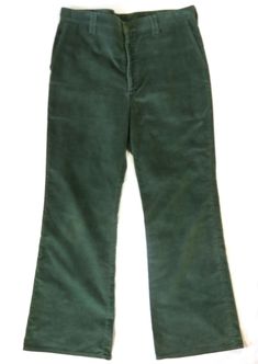 Lee Vintage Pants 1970's Velour Bellbottom Jeans Slack Hippy Bohemian Green Lee Vintage Pants 1970's Velour Bellbottom Jeans Slack Hippy Bohemian Green ITEM: Original 1970's vintage. Lee clothing.      CONDITION: Worn in. Soft velour fabric.   TAG: 18300   50/50  (Use dimensions for sizing)    STITCH: Chain  SELVEDGE: None  APPROXIMATE MEASUREMENTS garment measured flat WAIST- 18'' (flat) LENGTH- 44 1/2'' (waist to cuff) RISE- 12 1/2'' INSEAM- 33'' LEG OPENING WIDTH-  11" (thigh,flat)  11 1/2" ( Lee Corduroy Jeans, Clothing Pants, Velour Fabric, Vintage Pants, Lee Jeans, Green Item, Hippie Bohemian, 50 50, Fashion Ideas