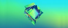 an abstract image of a diamond on a blue and green background