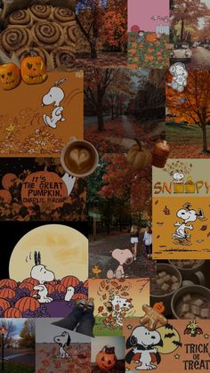 a collage of halloween images with pumpkins, jack - o'- lanterns and peanuts