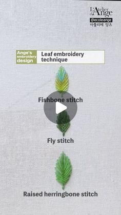 the instructions for how to make leaf embroiderry technique