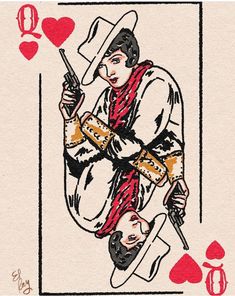 Cowboy Playing Card Tattoo, 50s Western Aesthetic, Vintage Cowboy Drawing, Vintage Western Pictures, Playing Card Tattoo Western, Western Illustration Art, Cowgirl Pinup Art, Western Posters Ideas, Western Art Aesthetic