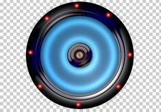 a speaker with red and blue lights on the side, transparent background png clipart