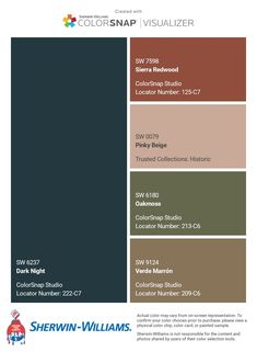 the color scheme for sherylin williams's new paint palette, which is available in