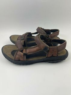 Teva Vintage Sidewalk Sandals Brown Leather With Cushion Size 11. Brown Open Toe Sandals For Walking, Brown Open Toe Sport Sandals For Walking, Brown Leather Sport Sandals For Walking, Leather Open Toe Sport Sandals For Walking, Vintage Open Toe Synthetic Sandals, Vintage Closed Toe Synthetic Sandals, Vintage Synthetic Closed Toe Sandals, 90s Sandals, Sandals Vintage