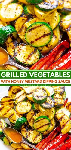 A must-try summer grilling idea! Not only is this summer side dish recipe ready in just 10 minutes, but it is also easy with zero cleanup. Healthy with the perfect smoky flavor, these grilled vegetables are the BEST. Don't forget the honey mustard dipping sauce! Easy Grilled Vegetables, How To Grill Vegetables, Grill Vegetables, Summer Side Dishes Recipes, Honey Mustard Dipping Sauce, Mustard Dipping Sauce, Easy Grilling Recipes, Grilled Dinner, Easy Grilling