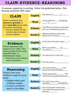 the clam evidence - reasoning worksheet is shown in purple and green colors