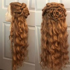 Medieval Hairstyles, Golden Blonde Hair, Trendy Hairstyle, Beautiful Wigs, Golden Blonde, Synthetic Wig