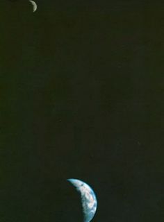 an image of the earth and moon taken from space