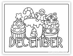 Free December coloring pages are great for educational activities for kids, crafts, road trips, and more. Celebrate the holiday month with monthly coloring sheets December Coloring Pages, Pumpkin Templates Free, Kids Christmas Coloring Pages, Minnie Mouse Coloring Pages, Elsa Coloring Pages, Christmas Colouring, Bird Coloring, Spiderman Coloring, Mickey Mouse Coloring Pages