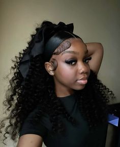 Bow Hairstyles, Sleek Ponytail Hairstyles, Frontal Wig Hairstyles, Birthday Hairstyles, Quick Natural Hair Styles, Quick Weave Hairstyles, Quick Braided Hairstyles, Bow Hairstyle, Pretty Braided Hairstyles