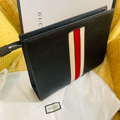 Gucci Men’s Clutch Bag Brand New Black Gucci Pouch Bag, Gucci Pouch, Man Clutch, Gucci Clutch, Bags Gucci, Canvas Clutch, Gucci Men, Gucci Black, Bag Brand