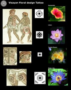 an image of different flowers and tattoos