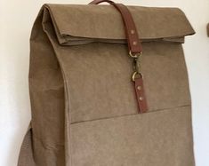 Vegan Rucksack in Brown Urban Backpack School Bag Washable - Etsy Denmark Eco-friendly Brown Everyday Backpack, Everyday Eco-friendly Brown Backpack, Eco-friendly Brown Backpack For Everyday, Eco-friendly Everyday Brown Backpack, Urban Backpack, Lap Top, Unisex Backpack, Leather Rucksack, Backpack School